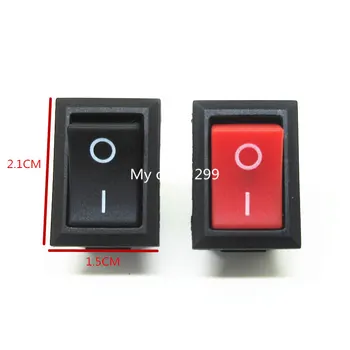 

100pcs/Lots KCD1-101 2 Positions ON-OFF 2 Pin Rocker Switch 21x15mm Panel Copper Feet 6A 250V 10A 125V Red Black