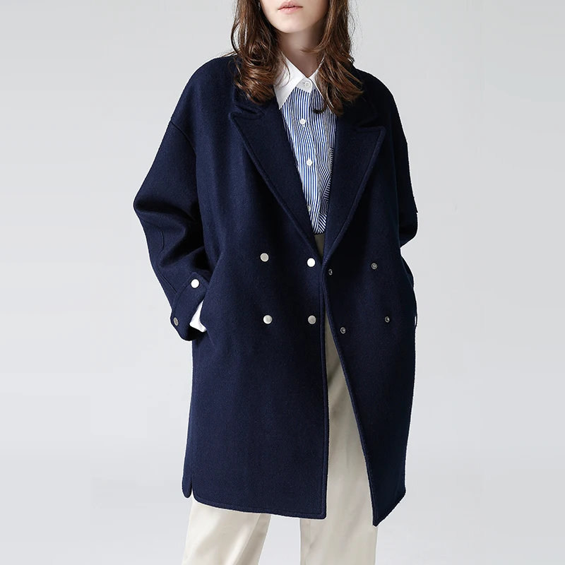 Toyouth Women Loose Wool Coat Double-Breasted Overcoat Female Office Lady Woolen Coat Winter Solid Long Sleeve Casaco Feminino
Toyouth Women Loose Wool Coat Double-Breasted Overcoat Female Office Lady Woolen Coat Winter Solid Long Sleeve Casaco Feminino