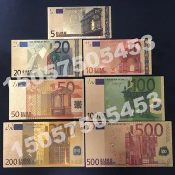 1pcs Color Euro Banknote Sets 5 10 20 50 100 200 500 EUR Gold Banknotes 24K Gold foil commemorative coin home decro banknotes
1pcs Color Euro Banknote Sets 5 10 20 50 100 200 500 EUR Gold Banknotes 24K Gold foil commemorative coin home decro banknotes