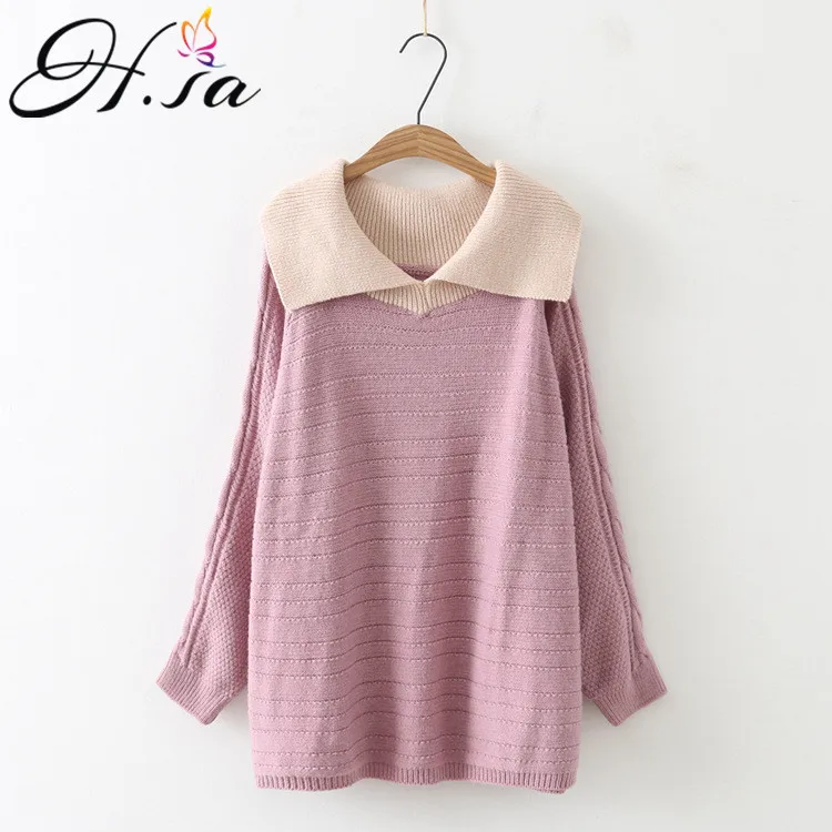 H.SA 2019 Spring Sweater and Pullovers Turn Down Collar OFF Neck Long Sweater Jumpers Batwing Sleeve Korean Fashion Sweater
H.SA 2019 Spring Sweater and Pullovers Turn Down Collar OFF Neck Long Sweater Jumpers Batwing Sleeve Korean Fashion Sweater