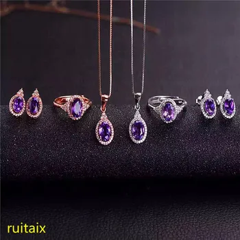 KJJEAXCMY boutique jewels 925 sterling silver inlaid with natural water drop amethyst ring earrings 3 pieces of jewelry.
KJJEAXCMY boutique jewels 925 sterling silver inlaid with natural water drop amethyst ring earrings 3 pieces of jewelry.