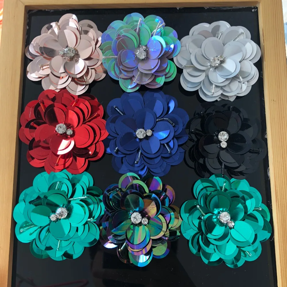 19 color large hand stitched bead sequins patch, 3D Sequins flower patch shoes applique DIY accessories decoration
19 color large hand stitched bead sequins patch, 3D Sequins flower patch shoes applique DIY accessories decoration