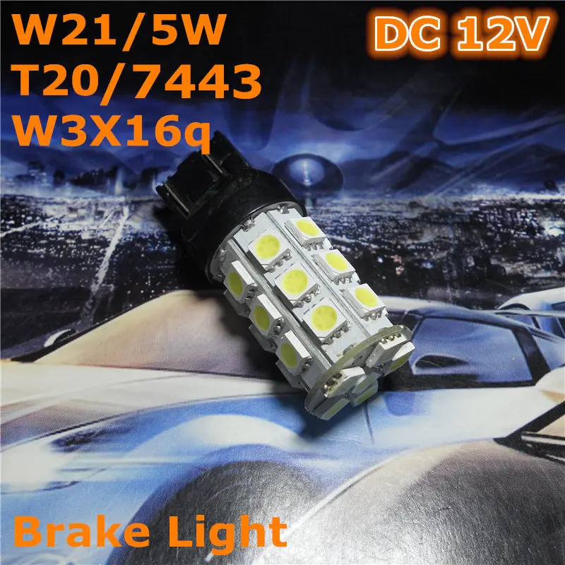 Светодиодная автомобильная лампа W21/5W T20 W3X16q/7443 12 В 27 * 5050SMD | Автомобили и мотоциклы