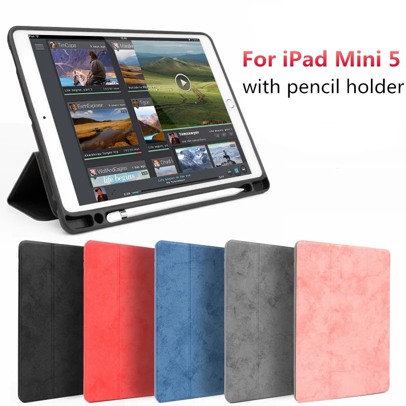 Case For iPad Mini 2019 with Pencil Holder Soft TPU Back Smart Cover Auto Sleep/Wake For iPad Mini 5 7.9 inch
Case For iPad Mini 2019 with Pencil Holder Soft TPU Back Smart Cover Auto Sleep/Wake For iPad Mini 5 7.9 inch