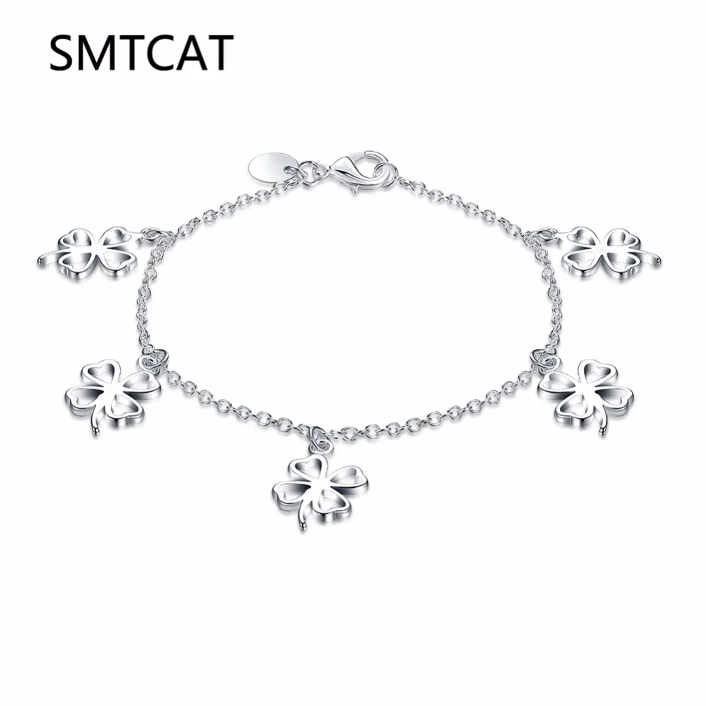 SMTCAT Korean Fashion de Prata Four Leaf Clover Bracelet 925 real Sterling Silver Bracelet Women Accessories Srebrna bransoletka
SMTCAT Korean Fashion de Prata Four Leaf Clover Bracelet 925 real Sterling Silver Bracelet Women Accessories Srebrna bransoletka