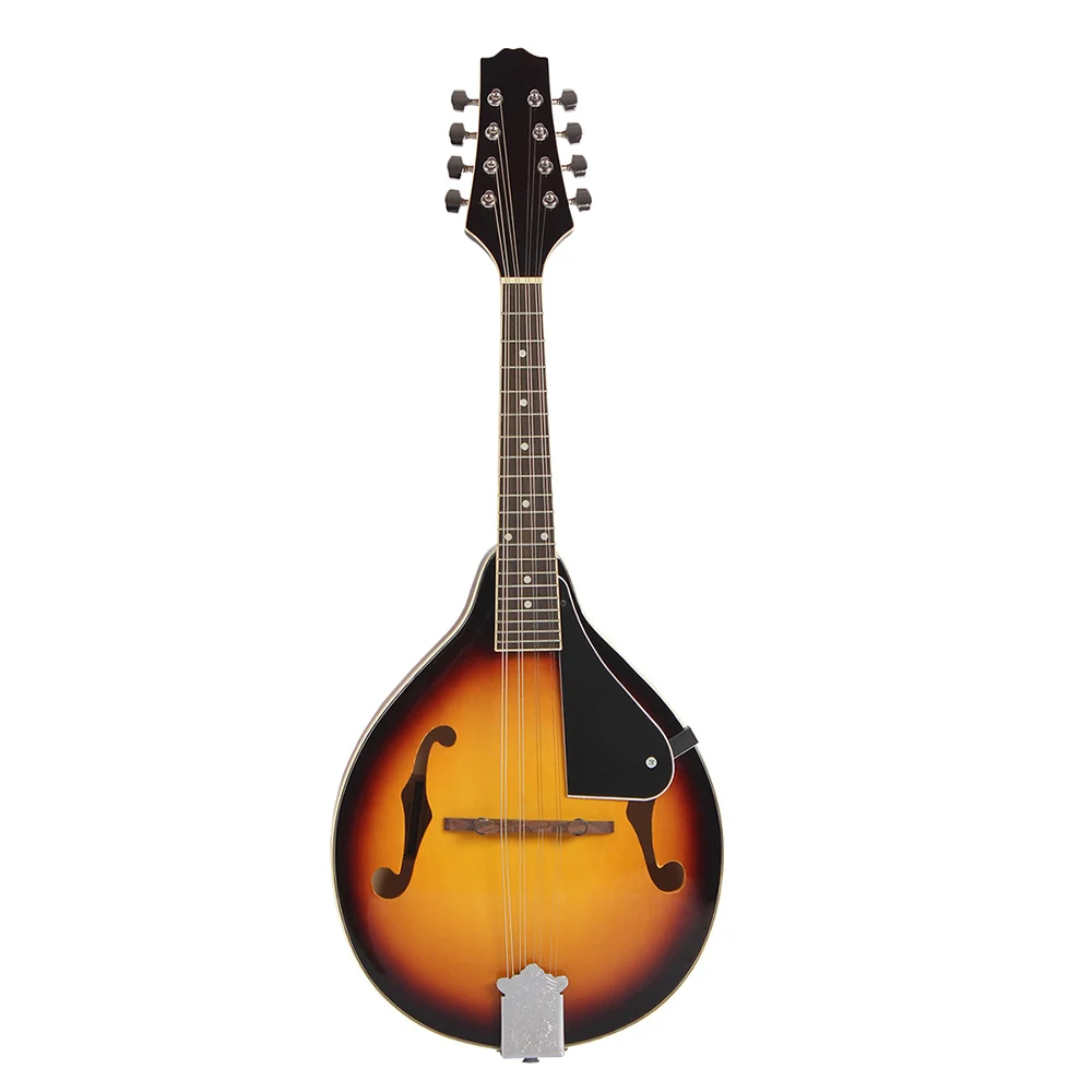 

8-String Basswood Sunburst Mandolin Musical Instrument with Rosewood Steel String Mandolin Stringed Instrument Adjustable Bridge