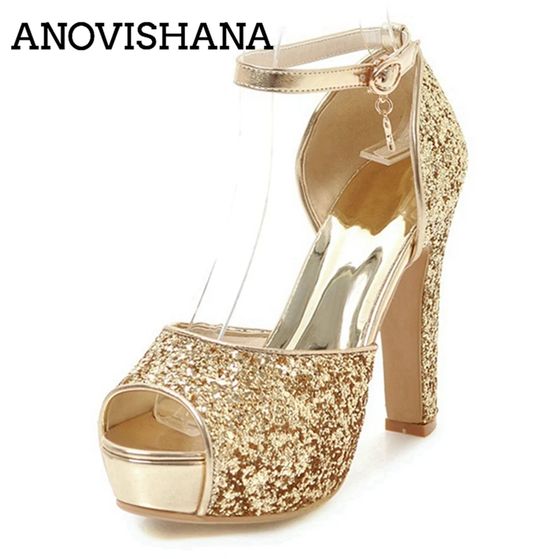 ANOVISHANA Popular Women Pumps Glitter Patent Wedding Peep Toe High Heels Shoes High-quality Golden Shoes Female Plus Size 34-43
ANOVISHANA Popular Women Pumps Glitter Patent Wedding Peep Toe High Heels Shoes High-quality Golden Shoes Female Plus Size 34-43