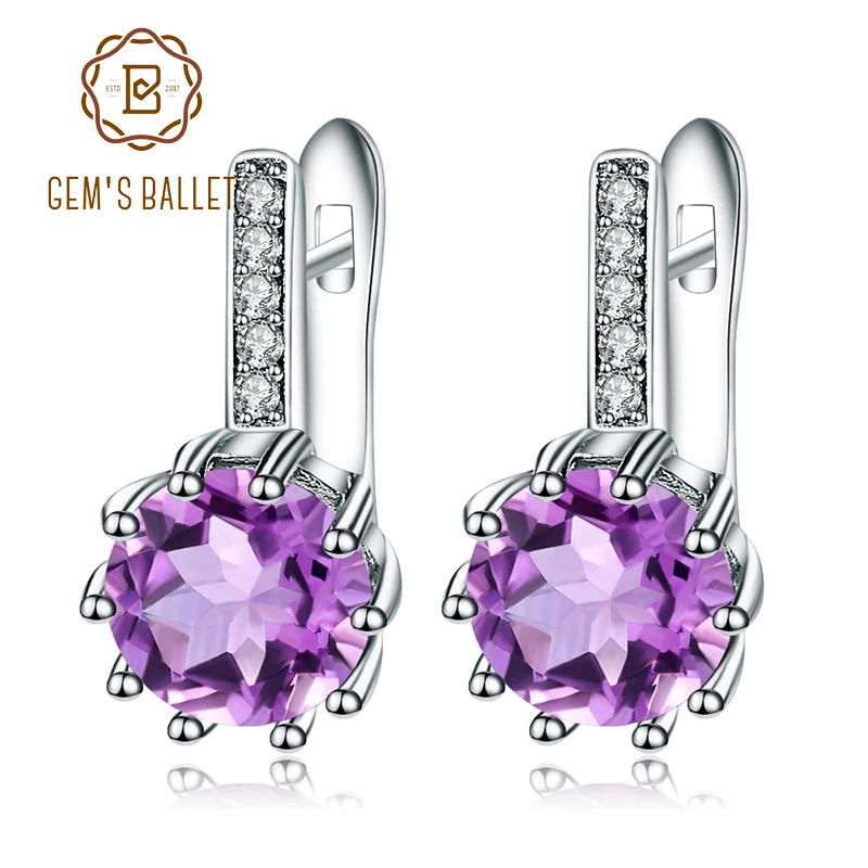 Gem's Ballet 4.02Ct Round Natural Amethyst Earrings Fine Jewelry Soild 925 Sterling Silver Earrings For Women Earring Fashion
Gem's Ballet 4.02Ct Round Natural Amethyst Earrings Fine Jewelry Soild 925 Sterling Silver Earrings For Women Earring Fashion