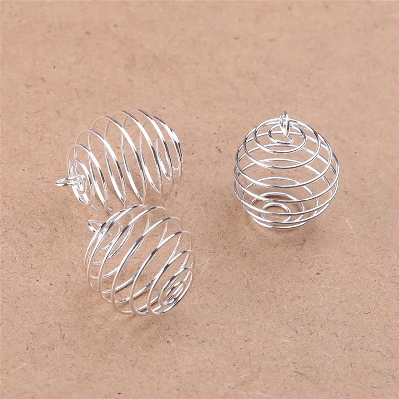 10pcs/20Pcs 8mm 15mm 25mm 30mm Silver Plated Spiral Bead Cages Pendants for Jewelry Making HK126
10pcs/20Pcs 8mm 15mm 25mm 30mm Silver Plated Spiral Bead Cages Pendants for Jewelry Making HK126