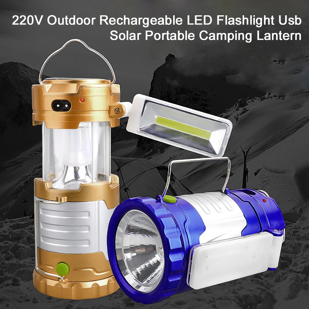 220V Outdoor USB Rechargeable LED Flashlight Usb Solar Portable Camping Lantern -- JD9 WWO66
220V Outdoor USB Rechargeable LED Flashlight Usb Solar Portable Camping Lantern -- JD9 WWO66