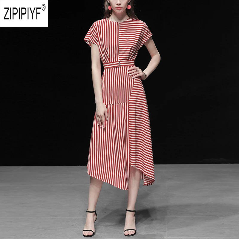 Individual Style 2019 Summer Dresses O Neck Striped Short Sleeve Irregular Hem A-Line Holiday Dresses Casual Chic Dresses Z1180
Individual Style 2019 Summer Dresses O Neck Striped Short Sleeve Irregular Hem A-Line Holiday Dresses Casual Chic Dresses Z1180