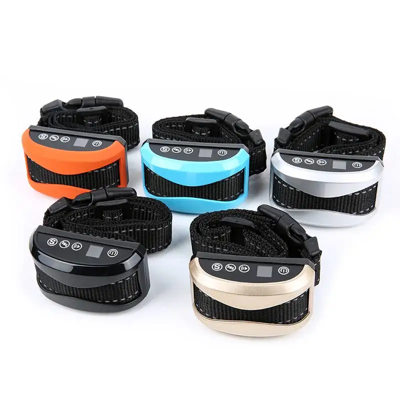 

Hot Pet Dog Waterproof Rechargeable Anti Bark Collar Adjustable 7 Sensitivity Levels Vibration Stop Barking Dog Training Collars