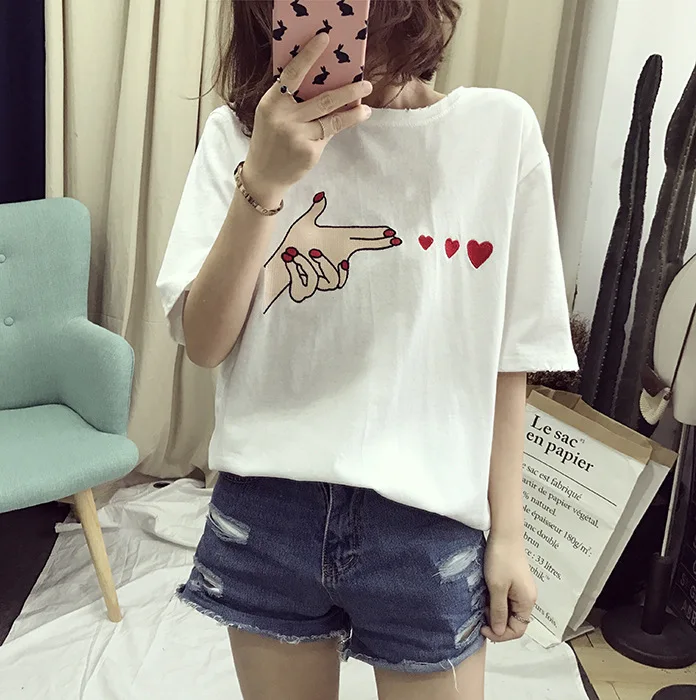 Casual Knitted T shirt Summer Women Harajuku BF Style Carton Print Funny Tee O-Neck Short Sleeve Plus Size S-3XL Top Shirt WHITE
Casual Knitted T shirt Summer Women Harajuku BF Style Carton Print Funny Tee O-Neck Short Sleeve Plus Size S-3XL Top Shirt WHITE