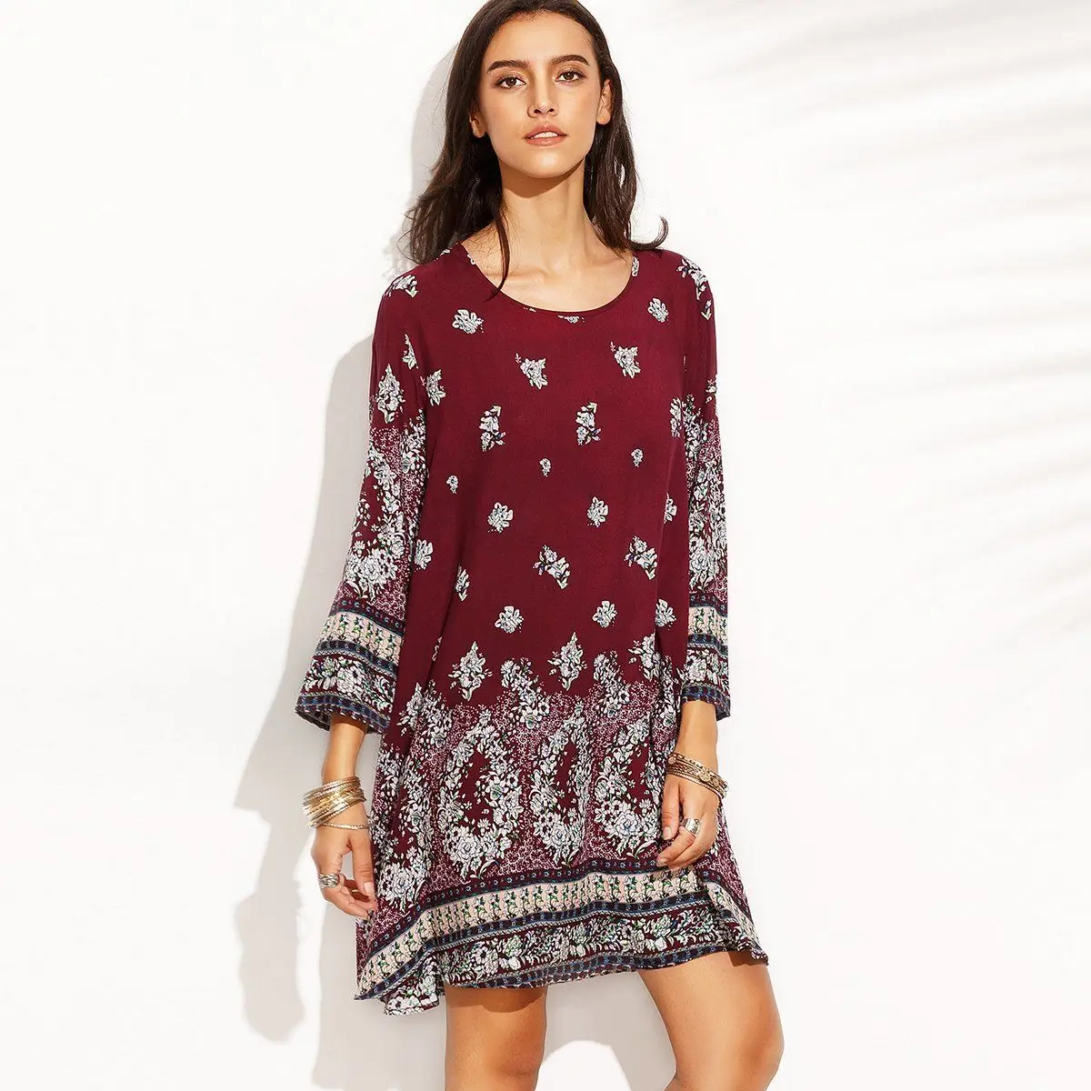 Hot Sale Women Sexy Long Sleeve Print O Neck Loose Summer Beach Short Beach Dress Sundress Tunic Dresses
Hot Sale Women Sexy Long Sleeve Print O Neck Loose Summer Beach Short Beach Dress Sundress Tunic Dresses