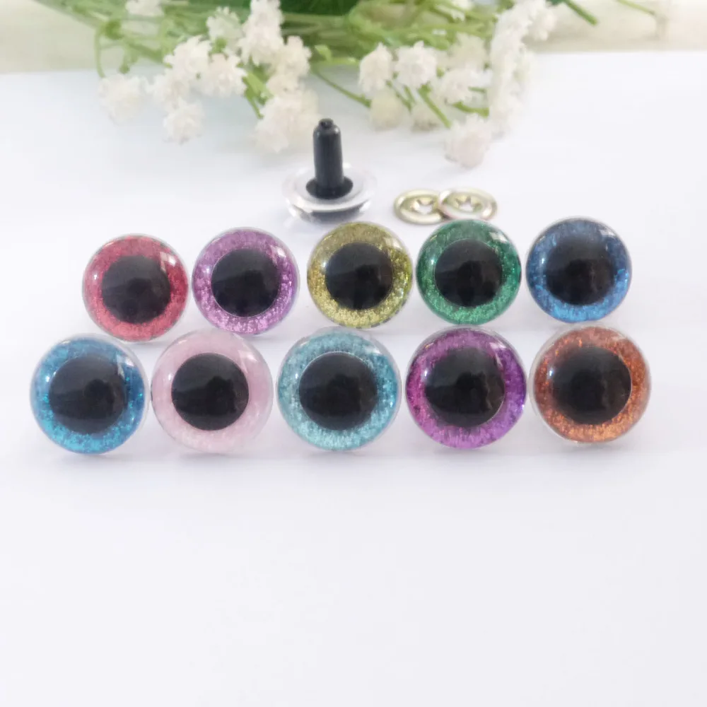 20pcs new design 13.5/15/16.5/18mm smooth stem clear toy eyes +glitter Nonwovens+meteal washer --size option
20pcs new design 13.5/15/16.5/18mm smooth stem clear toy eyes +glitter Nonwovens+meteal washer --size option
