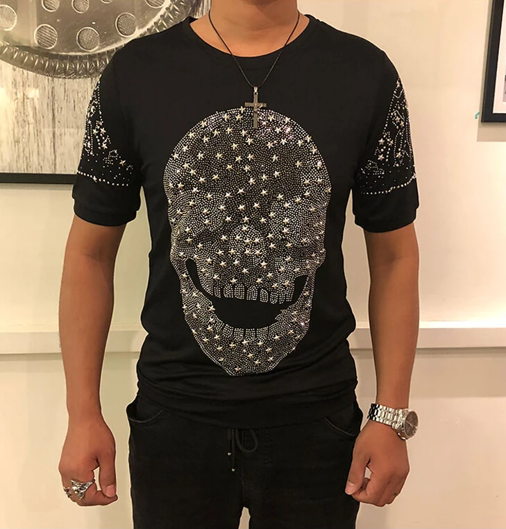 Tops Tees 2019 summer cotton o neck short sleeve t shirt men trends fitness top quality with Diamonds
Tops Tees 2019 summer cotton o neck short sleeve t shirt men trends fitness top quality with Diamonds