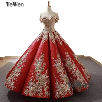 Red High-end Sequined Handmade Gold Lace Flowers Evening Dresses 2020 Off Shoulder Sexy Fashion Luxury Bridal Gowns Real Photo
Red High-end Sequined Handmade Gold Lace Flowers Evening Dresses 2020 Off Shoulder Sexy Fashion Luxury Bridal Gowns Real Photo