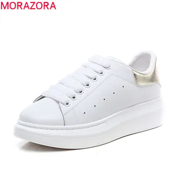 MORAZORA new genuine leather shoes women flat sneakers round tor lace up platform shoes woman sneakers casual shoes big size 46
MORAZORA new genuine leather shoes women flat sneakers round tor lace up platform shoes woman sneakers casual shoes big size 46