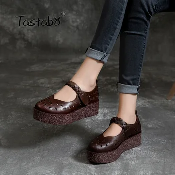 Tastabo Genuine Leather Women's shoes Thick bottom design simple casual style Z1921 Leather comfortable insole Brown Sand 35-40
Tastabo Genuine Leather Women's shoes Thick bottom design simple casual style Z1921 Leather comfortable insole Brown Sand 35-40