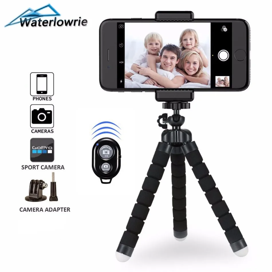Waterlowrie Mobile Phone tripod Stand Holder with Remote Control for iPhone Samsung Huawei GOPRO Xiaomi yi SJCAM Sports Camera
Waterlowrie Mobile Phone tripod Stand Holder with Remote Control for iPhone Samsung Huawei GOPRO Xiaomi yi SJCAM Sports Camera