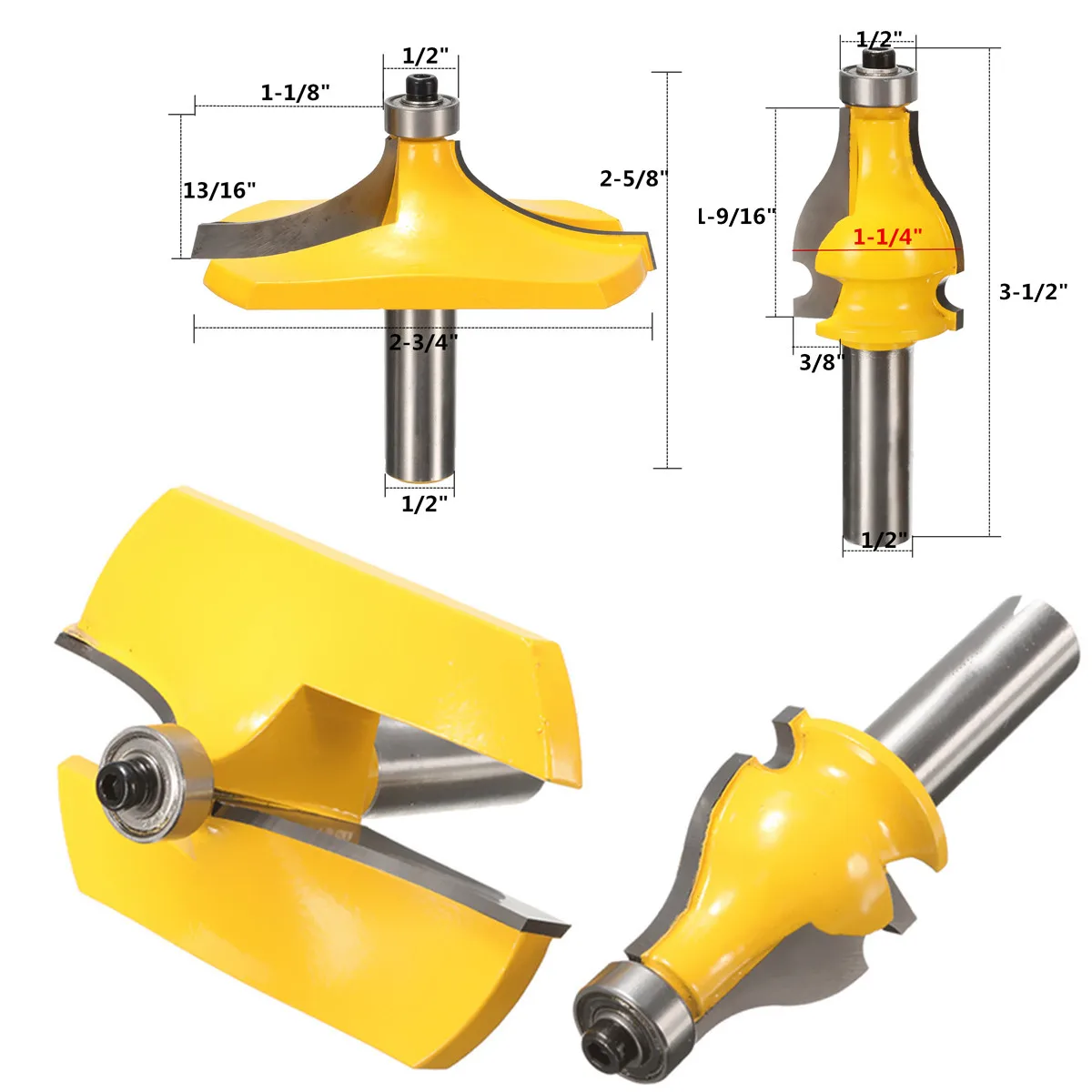 2pcs 1/2 Inch Shank Router Milling Cutter Woodworking Drill Bit Standard Flute Wood Working Moulding Milling Cutter
2pcs 1/2 Inch Shank Router Milling Cutter Woodworking Drill Bit Standard Flute Wood Working Moulding Milling Cutter