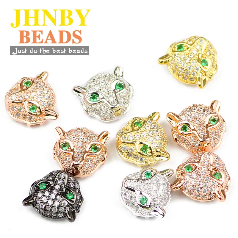 JHNBY 4pcs leopard head Copper Spacer beads Micro Pave White Zircon Charms Loose beads for Jewelry bracelets making DIY Findings
JHNBY 4pcs leopard head Copper Spacer beads Micro Pave White Zircon Charms Loose beads for Jewelry bracelets making DIY Findings
