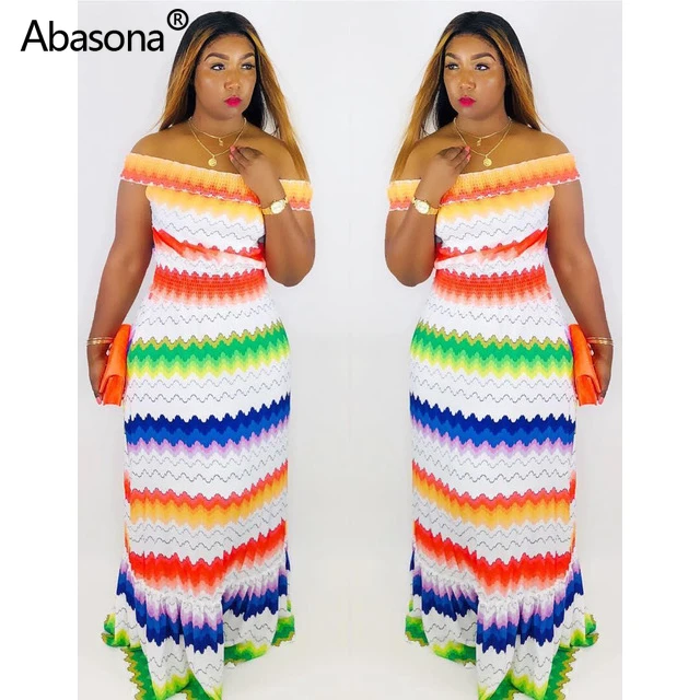 2019 Women Summer Off Shoulder Wave Striped Print Mermaid Maxi Dress Floor Length Beach Party Long Dresses Vestidos Plus Size
2019 Women Summer Off Shoulder Wave Striped Print Mermaid Maxi Dress Floor Length Beach Party Long Dresses Vestidos Plus Size