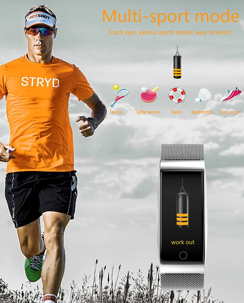 Image during sport Smart waterproof watch with pedometer. Smart waterproof watch with heart rate monitor Foto during sport Smart waterproof watch with pedometer. Smart waterproof watch with heart rate monitor