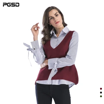 PGSD Simple Fashion Pure color Big Size Women Clothes Loose deep V-neck Sleeveless knitted sweater vest Casual Pullover female
PGSD Simple Fashion Pure color Big Size Women Clothes Loose deep V-neck Sleeveless knitted sweater vest Casual Pullover female