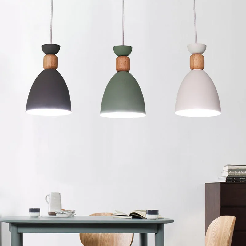 Contemporary Aluminum Wood Pendant Lamp Hanging Modern Indoor Pendant Light Nordic Kitchen Island Indoor Pendant Light Restaurant(25)