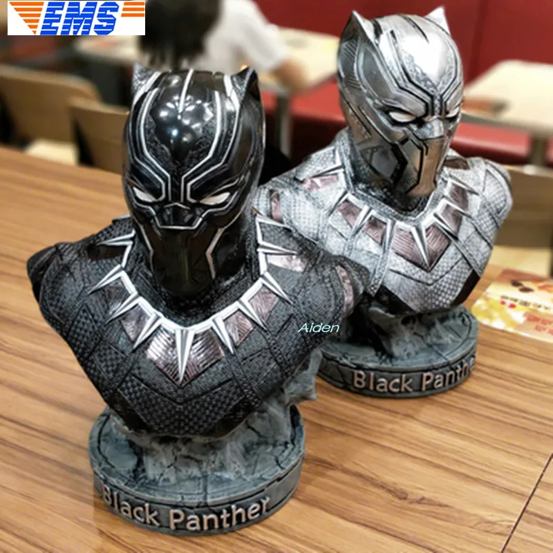 

14" Avengers Infinity War Superhero Statue Black Panther Bust Half-Length Photo Or Portrait GK 1/2 Action Figure Toy BOX Z434