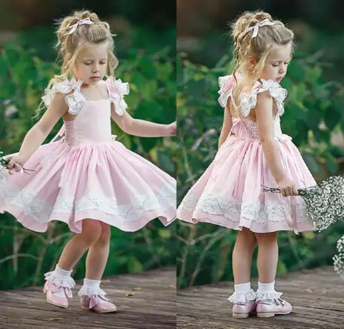 Фото Toddler Baby Girls Fashion Pink Solid Sleeveless Tutu Dress Party Tull Princess Sundress | Мать и ребенок