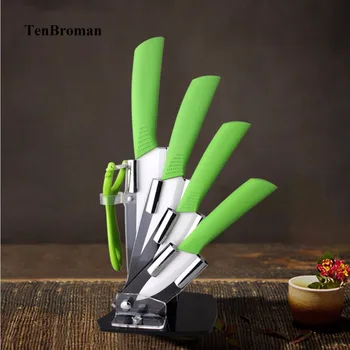 TENBROMAN High Quality Green 6pcs Ceramic Knife Set White Blade Green Handle New Zirconium Oxide Ceramic Kitchen Knives
TENBROMAN High Quality Green 6pcs Ceramic Knife Set White Blade Green Handle New Zirconium Oxide Ceramic Kitchen Knives