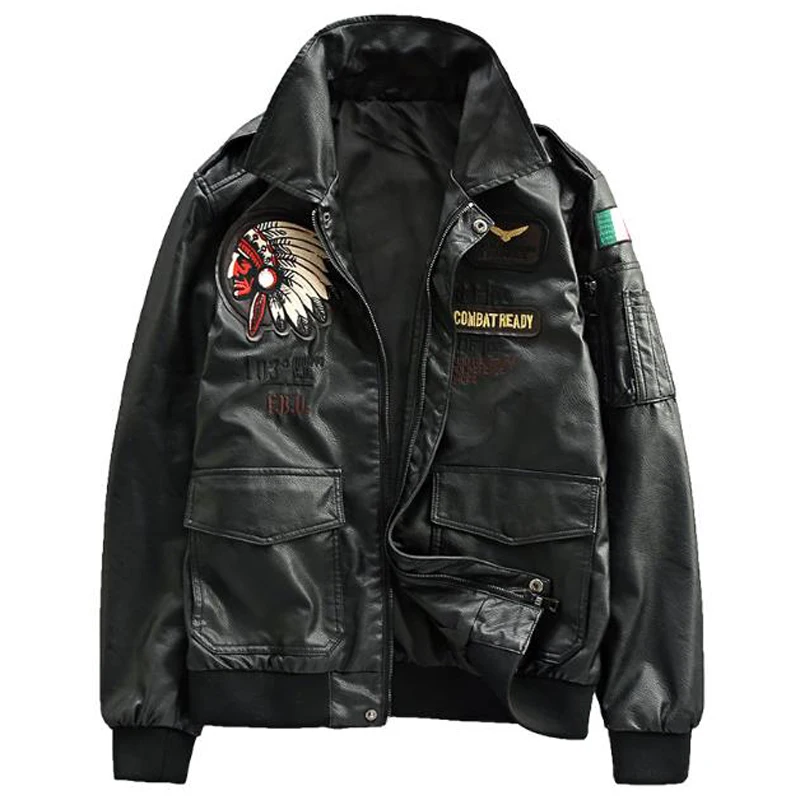 Air Force Pilot Mens Leather Jackets XXXL Plus Indian Embroidery Motorcycle Leather Jacket Coats US Style Overcoats Winter A259
Air Force Pilot Mens Leather Jackets XXXL Plus Indian Embroidery Motorcycle Leather Jacket Coats US Style Overcoats Winter A259