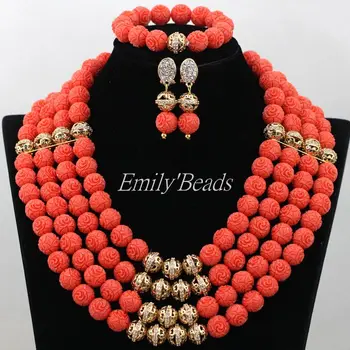 2016 New Nigerian Orange Carve Coral Beads Jewelry Set African Wedding Bridal Necklace Set Bride Gift Free Shipping CJ535
2016 New Nigerian Orange Carve Coral Beads Jewelry Set African Wedding Bridal Necklace Set Bride Gift Free Shipping CJ535