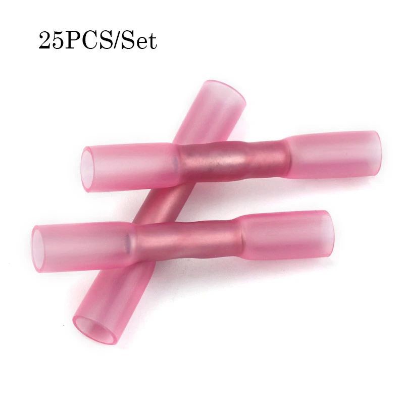 100/25PCS Heat Shrink Terminals Red Insulated Waterproof Terminal Seal Butt 22-18 AWG Electrical Wire Crimp Terminal Connectors
100/25PCS Heat Shrink Terminals Red Insulated Waterproof Terminal Seal Butt 22-18 AWG Electrical Wire Crimp Terminal Connectors