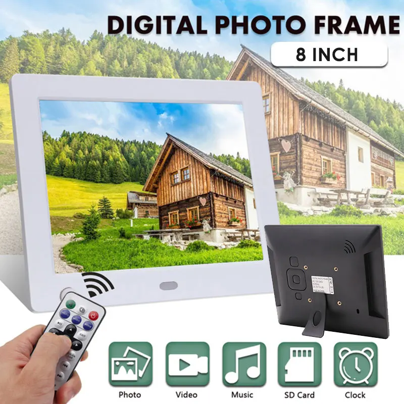8 Inch Ultra-thin HD LCD Digital Photo Frame 1024x768 Human Body Sensing Function Autoplay MP3/MP4 Player with Remote Control
8 Inch Ultra-thin HD LCD Digital Photo Frame 1024x768 Human Body Sensing Function Autoplay MP3/MP4 Player with Remote Control