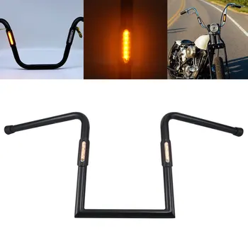 Fit For Harley Sportster Chopper Bobber Softail Dyna Black 1'' 25mm Z Bar Pullback Motorcycle Handlebar w/ LED Turn Signal Light 
Fit For Harley Sportster Chopper Bobber Softail Dyna Black 1'' 25mm Z Bar Pullback Motorcycle Handlebar w/ LED Turn Signal Light