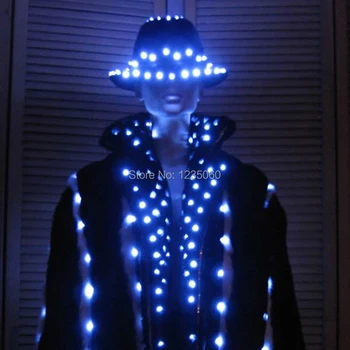 Stage Performance LED Costume Clothes LED luminous Suit With Llight jazz Hat For Michael jacket Cosplay Costume Party Decoration
Stage Performance LED Costume Clothes LED luminous Suit With Llight jazz Hat For Michael jacket Cosplay Costume Party Decoration