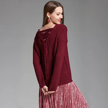 Fall Winter Knitted Bow Lace Up Drop Shoulder Sweater for Women Sexy Ladies Deep V Neck Pullover Jumper Oversized S-XL
Fall Winter Knitted Bow Lace Up Drop Shoulder Sweater for Women Sexy Ladies Deep V Neck Pullover Jumper Oversized S-XL