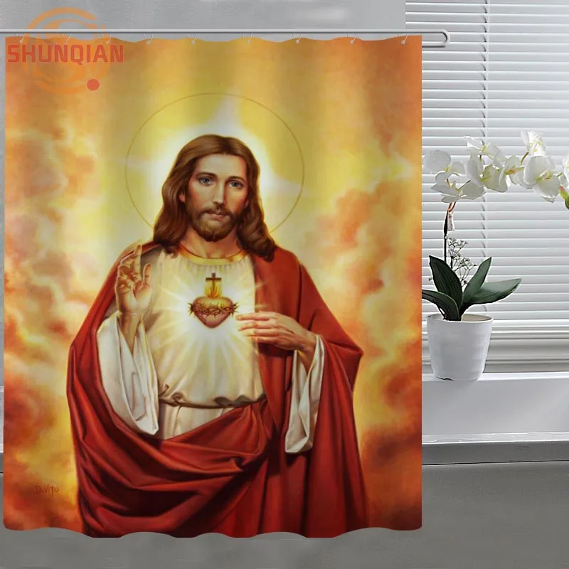 Jesus Christ Custom Shower Curtain Fabric polyester Bath Curtain Acceptable Custom Bath screens for Bathroom
Jesus Christ Custom Shower Curtain Fabric polyester Bath Curtain Acceptable Custom Bath screens for Bathroom