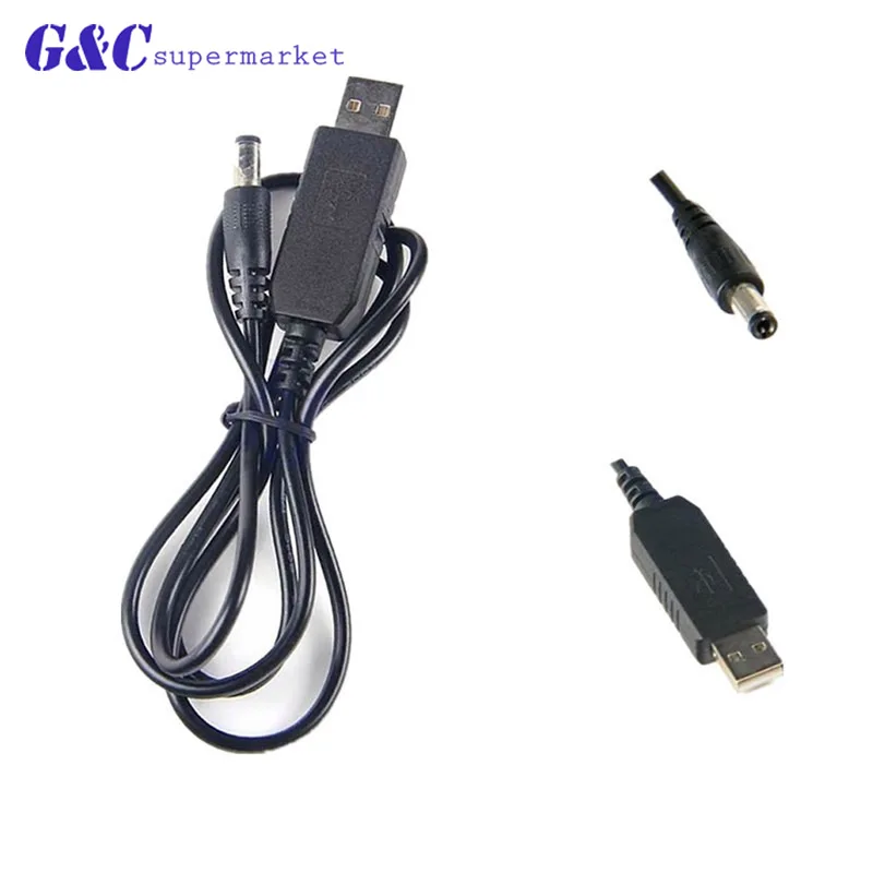 USB DC 5 в 9 12 В повышающий кабель-преобразователь 2 1x5 мм Штекерный разъем usb-штекер |