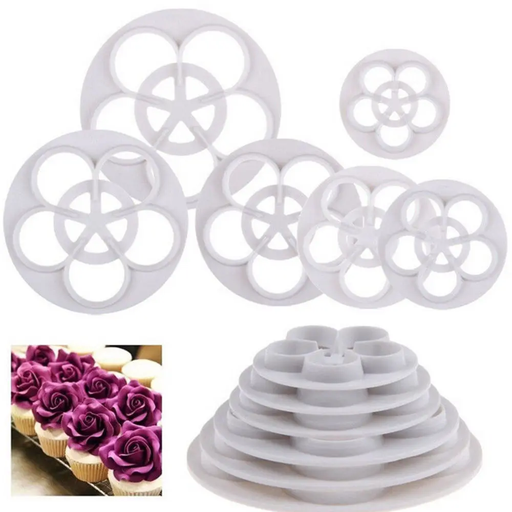 FoodyMine 6Pcs Fondant Cake Sugarcraft Rose Flower Decorating Cookie Mold Gum Paste Cutter Tool
FoodyMine 6Pcs Fondant Cake Sugarcraft Rose Flower Decorating Cookie Mold Gum Paste Cutter Tool