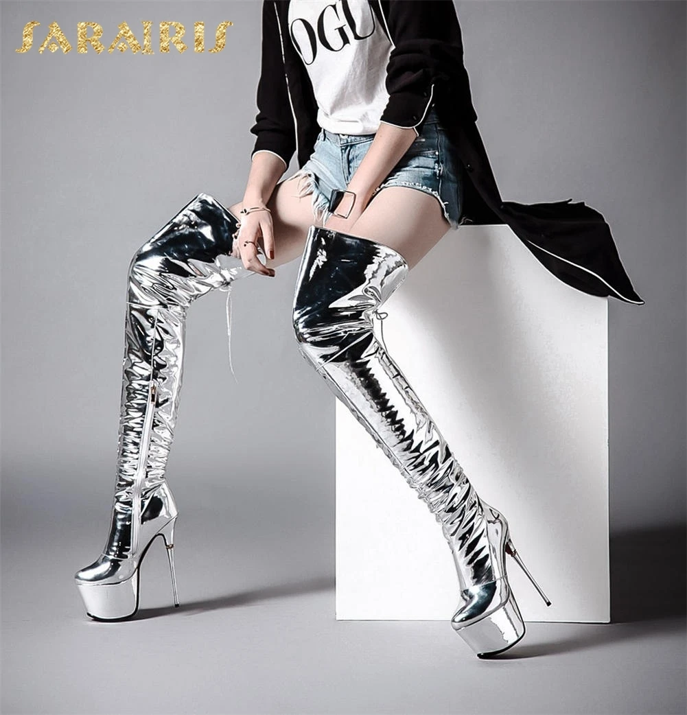 SARAIRIS brand new plus size 32-43 Platform Sexy Thin High Heels Over The Knee Boots Woman Shoes Pointed Toe Party Boots Female
SARAIRIS brand new plus size 32-43 Platform Sexy Thin High Heels Over The Knee Boots Woman Shoes Pointed Toe Party Boots Female