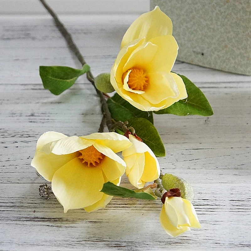 82cm Long Stem 4 Heads Artificial Magnolia Flower Branch for Home Garden Decoration Wedding Party DIY Silk Fake Flowers Floral
82cm Long Stem 4 Heads Artificial Magnolia Flower Branch for Home Garden Decoration Wedding Party DIY Silk Fake Flowers Floral