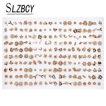 100 pairs/set Heart Flower Rhinestone Stud Earrings Sets For Women Girl Gold Color Geometric Acrylic Small Earring Party Jewelry
100 pairs/set Heart Flower Rhinestone Stud Earrings Sets For Women Girl Gold Color Geometric Acrylic Small Earring Party Jewelry