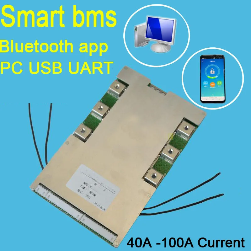 21S 40A 60A 80A 100A 86V smart Li-ion Lifepo4 bms Bluetooth PHONE app UART software battery monitor protection 18650 Lithium
21S 40A 60A 80A 100A 86V smart Li-ion Lifepo4 bms Bluetooth PHONE app UART software battery monitor protection 18650 Lithium