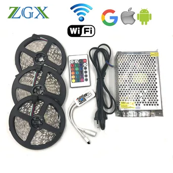 ZGX Wifi led strip rgb led light 5050 wifi wireless controller lamp ip neon waterproof ribbon tape DC12V 60Leds/M 5M 10M 15M set
ZGX Wifi led strip rgb led light 5050 wifi wireless controller lamp ip neon waterproof ribbon tape DC12V 60Leds/M 5M 10M 15M set
