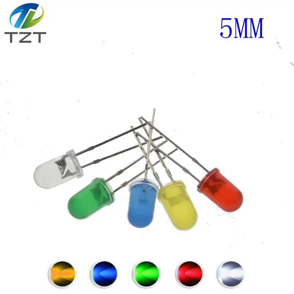 TZT 5MM Red light-emitting diode 5mm LED Diode 5 mm Assorted Kit White/Green/Red/Blue/Yellow DIY Light Emitting Diode
TZT 5MM Red light-emitting diode 5mm LED Diode 5 mm Assorted Kit White/Green/Red/Blue/Yellow DIY Light Emitting Diode