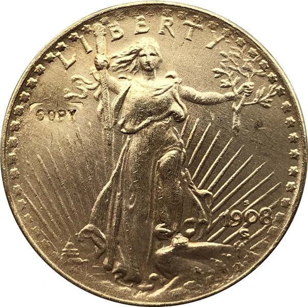 1908 S копия монет День святого гаудена рождения|coin custom|coin keyringcopy function |